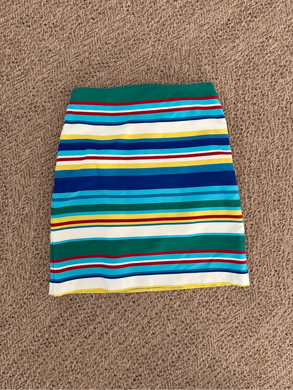 Talbots Multicolor Striped Pencil Skirt - Blue, Green, White & Yellow